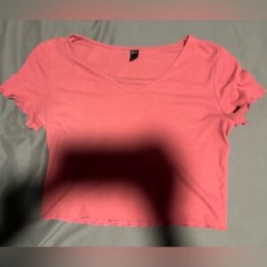 SHEIN Dusty Rose V-Neck Crop Top